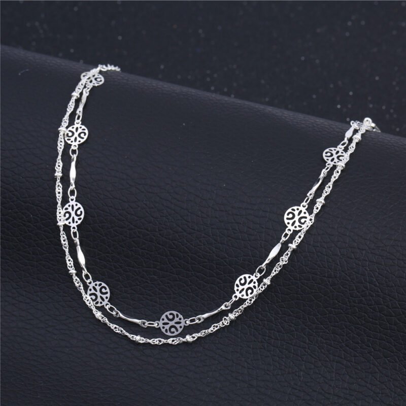 Hollow Anklet Clip Bead Silver Jewelry - Image 3