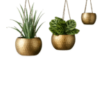 Hand-Forged Hammered Iron Planter Set of 3 - Image 2