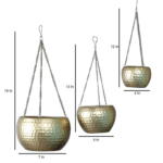 Hand-Forged Hammered Iron Planter Set of 3 - Image 4