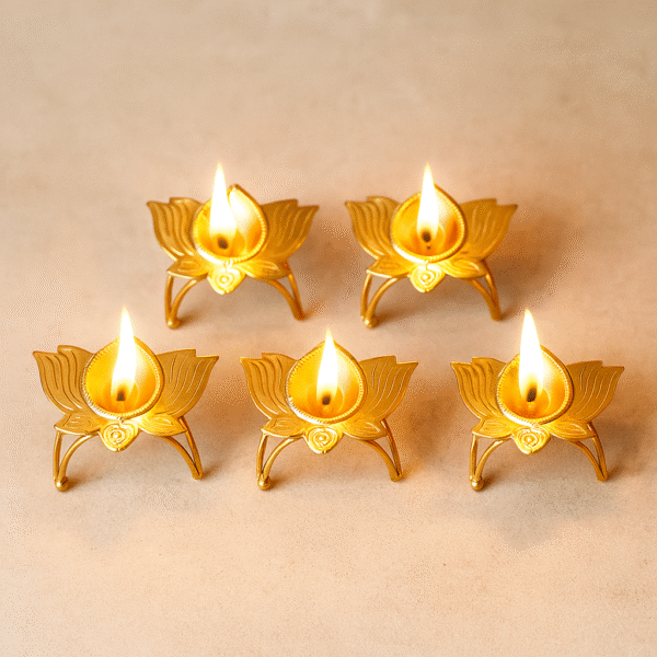 Panchdeep Kamal Diya Set oF 5