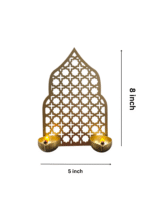 Handcrafted Mughal Jaali 2 Diya Wall Mount - Image 4