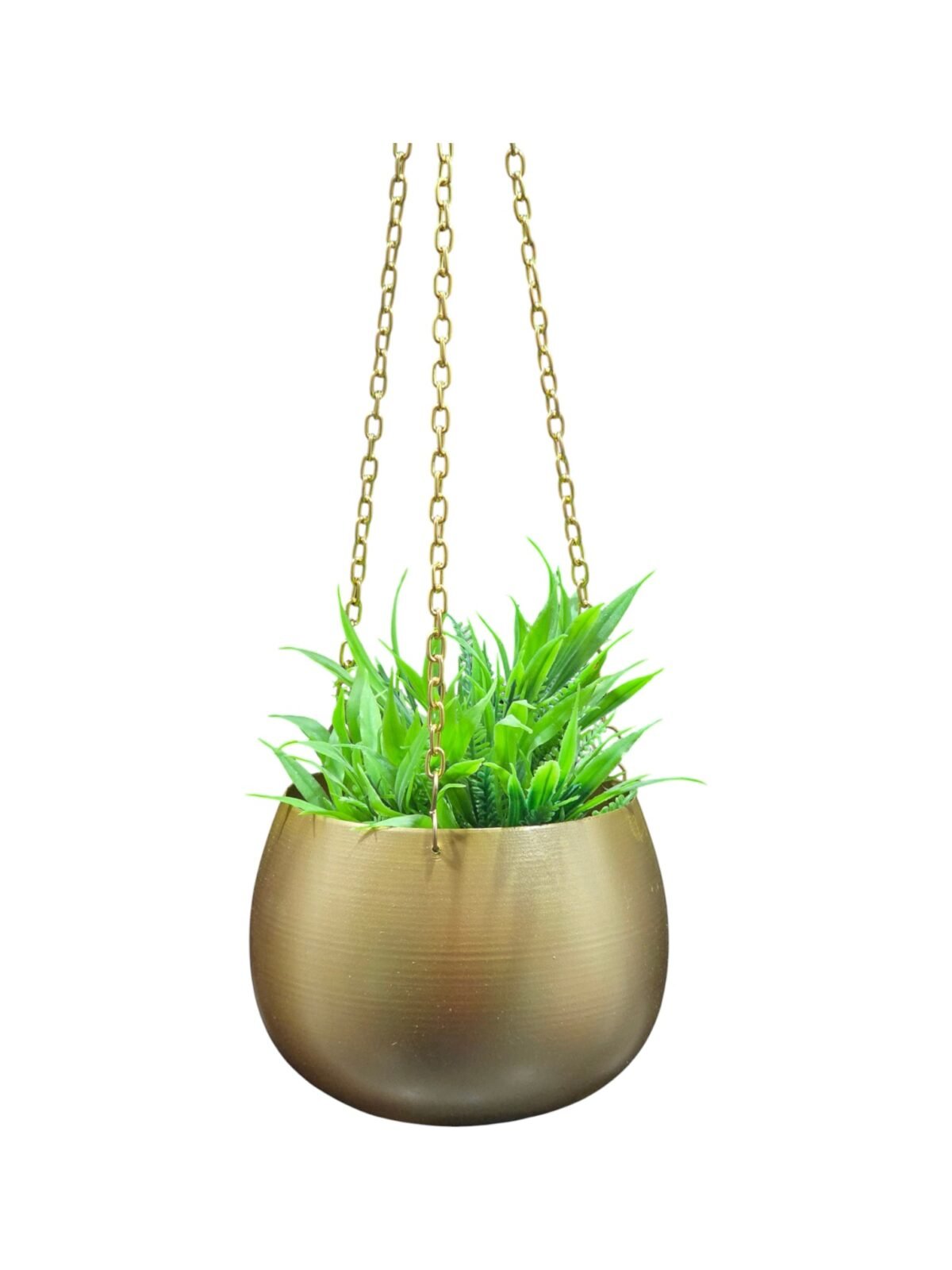 Modern Gold Hanging Planters - Set of Two - Image 3