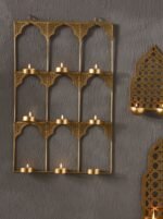 Antique Gold Mehrab 9-Tealight Holder - Image 2