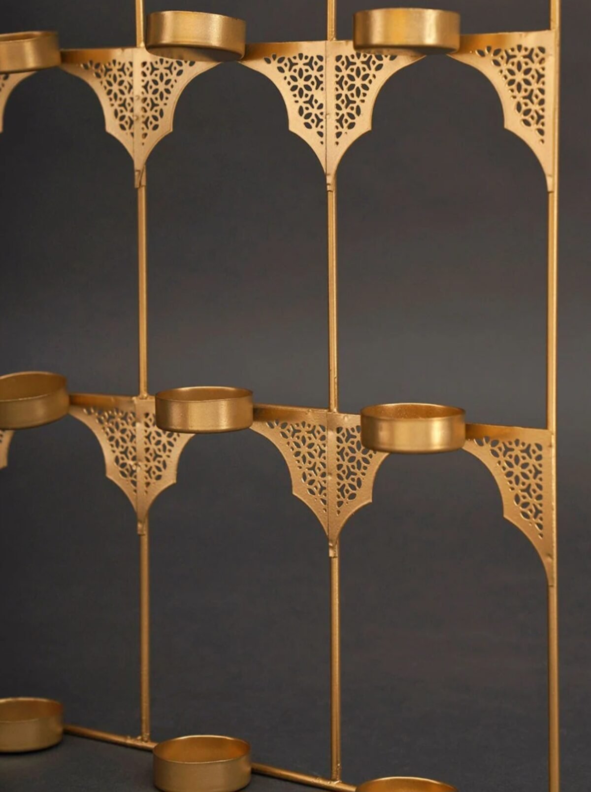 Antique Gold Mehrab 9-Tealight Holder - Image 4