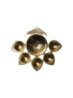 Handcrafted Seven-Wick Brass Pancharti Diya - Image 2