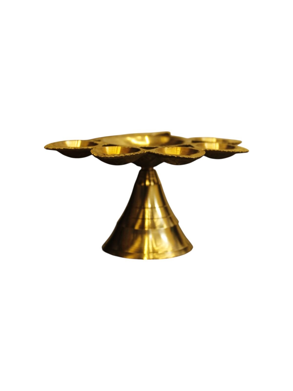 Handcrafted Seven-Wick Brass Pancharti Diya - Image 3