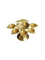 Handcrafted Seven-Wick Brass Pancharti Diya - Image 4