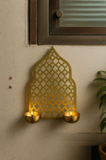 Handcrafted Mughal Jaali 2 Diya Wall Mount