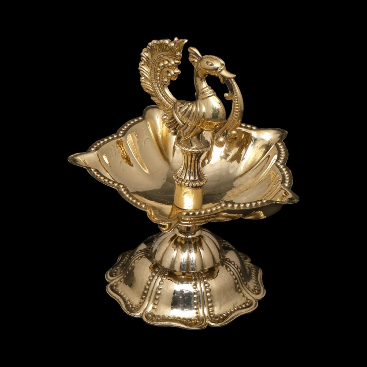 The Majestic Mayur Deepam or Elegant Brass Peacock Diya - Image 6