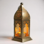 Noor Home Moroccan Style Decorative Lantern | Antique Gold Metal Tealight Candle Holder | Hanging or Tabletop Lamp for Diwali Decoration, Ramadan, Parties & Home Decor - Image 2