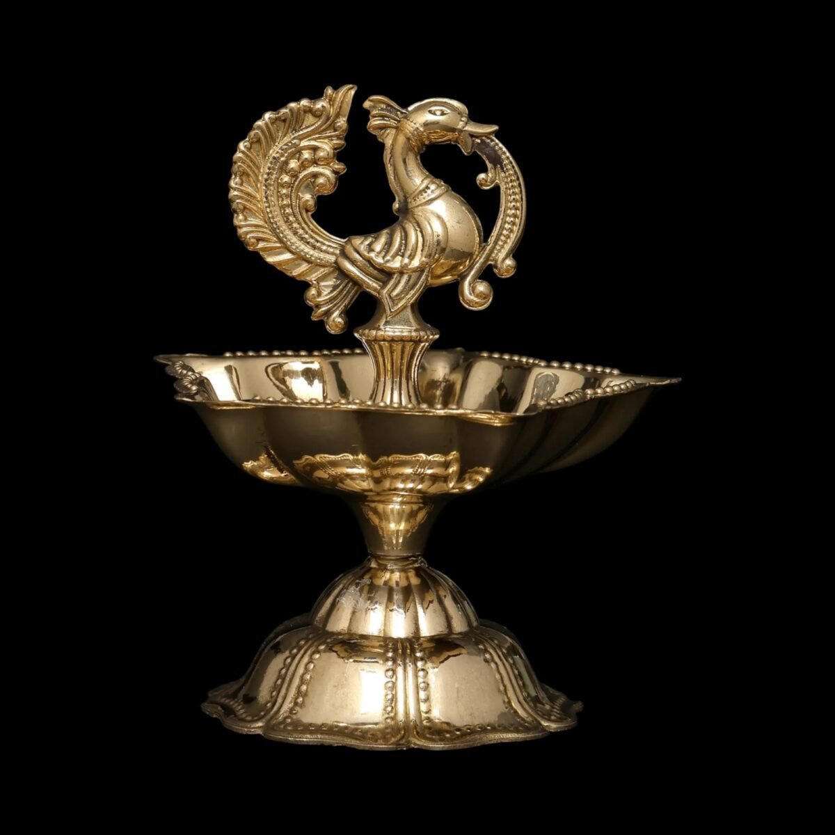 The Majestic Mayur Deepam or Elegant Brass Peacock Diya - Image 5
