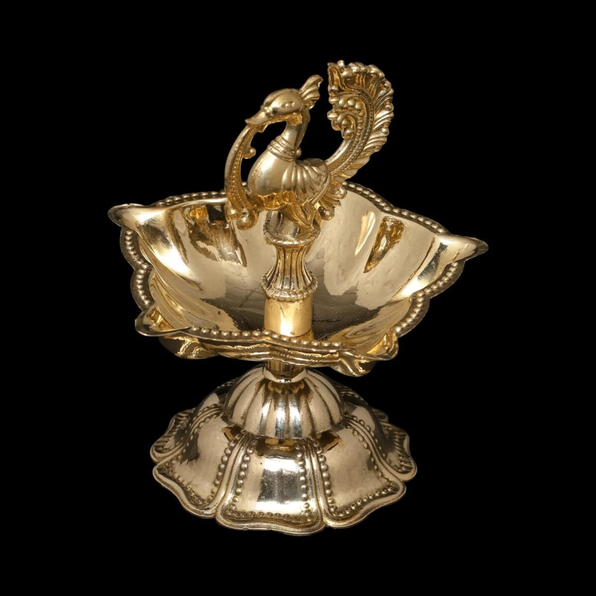 The Majestic Mayur Deepam or Elegant Brass Peacock Diya - Image 4