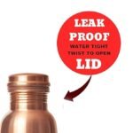 Tamra Veda Artisan Pure Copper Water Bottle (950ml) | Leakproof Ayurvedic Vessel with Hand-Painted Peacock (Mayur) Design | Joint-Free & Seamless - Image 3