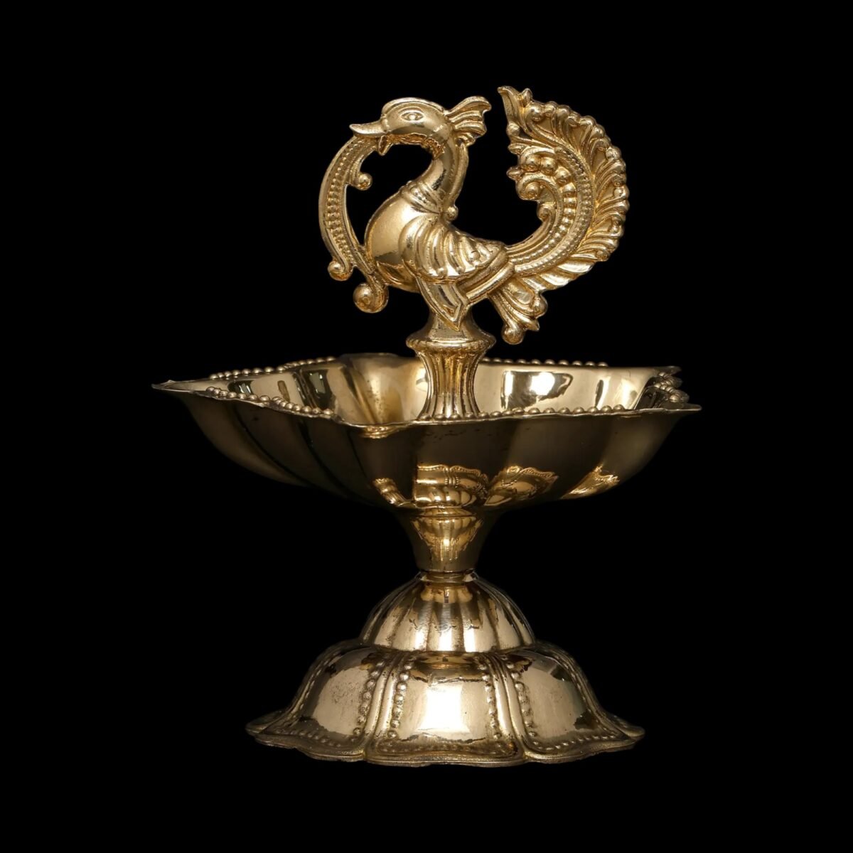 The Majestic Mayur Deepam or Elegant Brass Peacock Diya - Image 3
