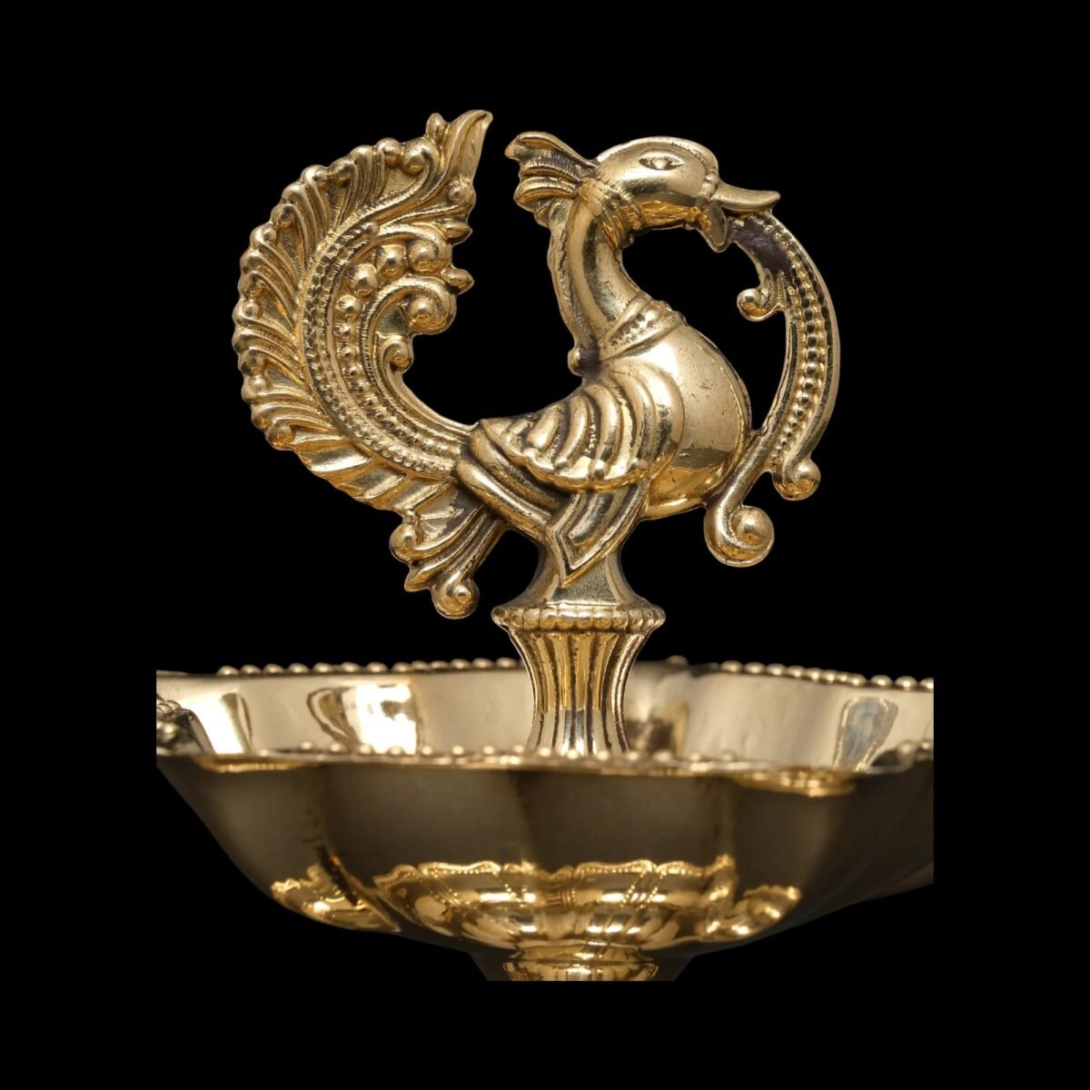 The Majestic Mayur Deepam or Elegant Brass Peacock Diya - Image 2