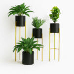 Modern Metal Planter with Stand (Set of 3) | Elegant Indoor Plant Stands for Living Room, Balcony | Gold Finish Pots for Home Decor (Available in Classic White, Matte Black, and Luxe Gold) - Image 3