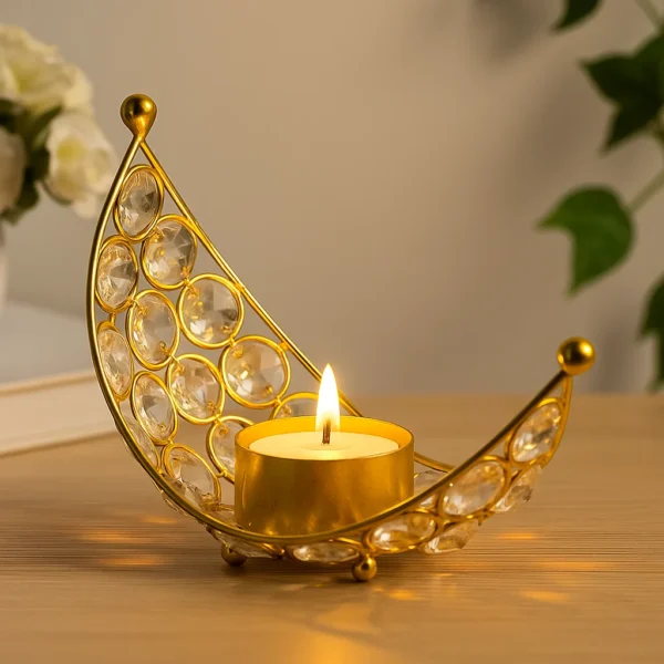 Celestial Glow Tealight Holder or Crystal Crescent Votive